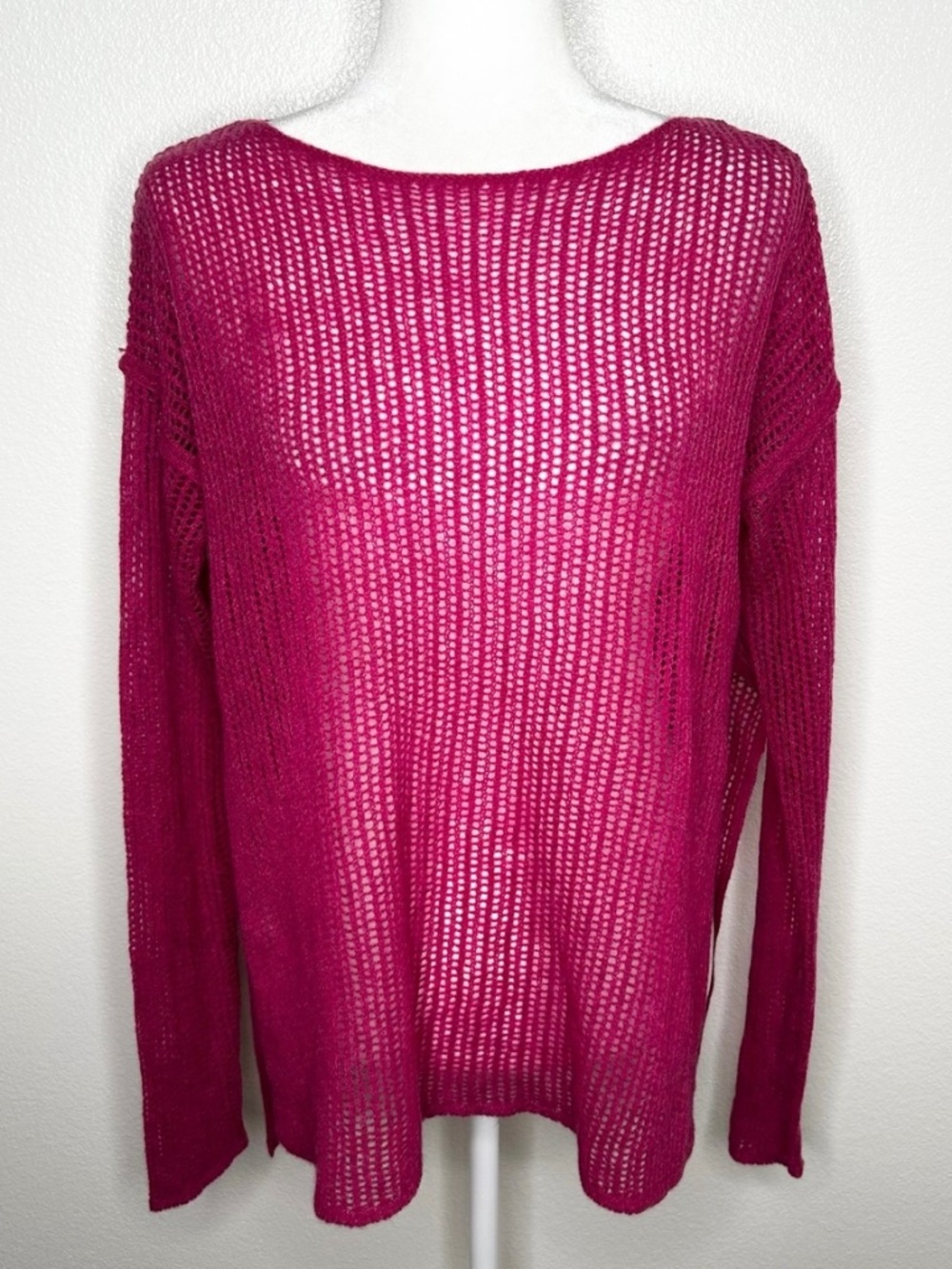 Free People Womens Pink Open Knit Oversized Sweater Size XS/S